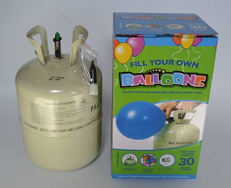 Party Factory Helium bottle for up to 30 Balloons incl. Latex Balloons,  Helium Cylinder 7 cu. ft. Gas with filling quantity for Balloons, Ideal for