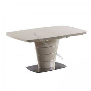 MIRANDA-DT MDF Extension Table With Cream Glass
