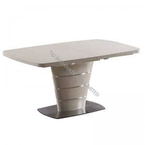 MIRANDA-DT MDF Extension Table With Cream Glass