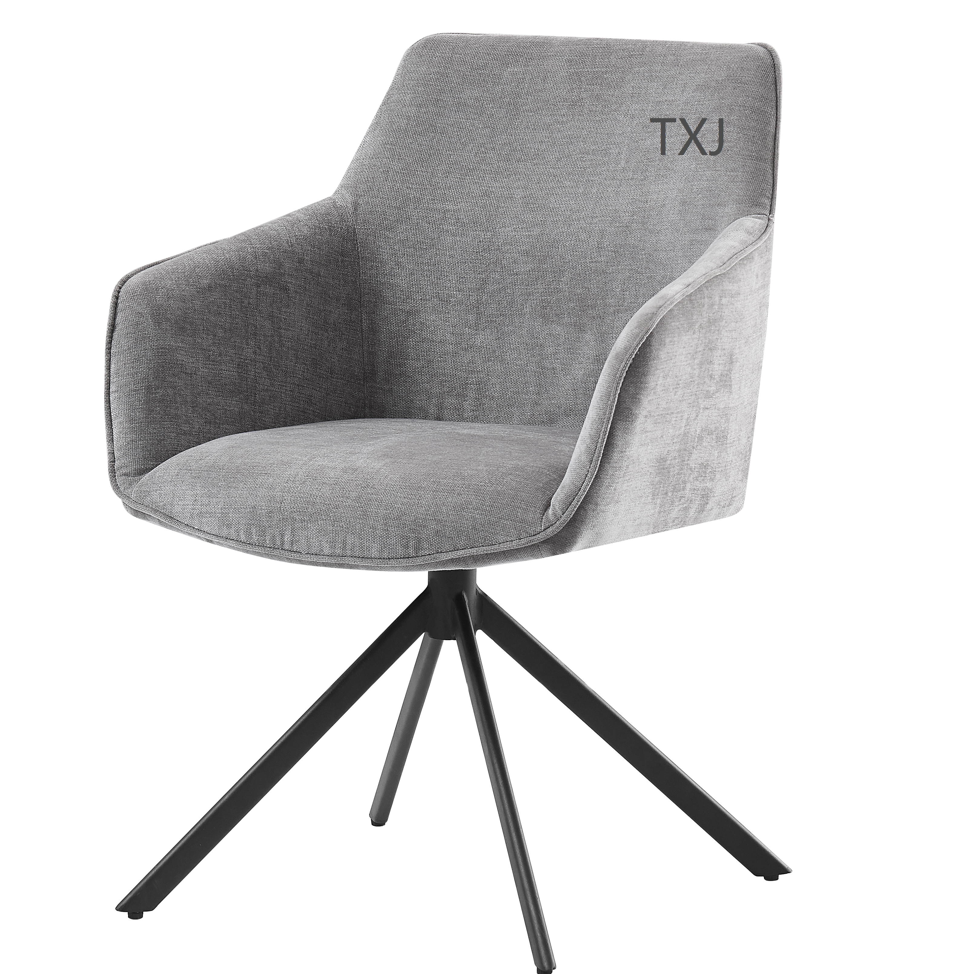 TXJ TC-2134 Audrey Arm chair Made of fabric with Square mental tubes in black powder coating Featured Image