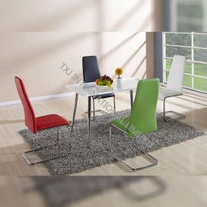 BD-1424 MDF Dining Table With Chromed Tube