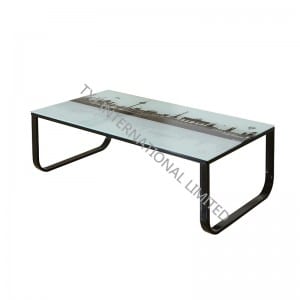 COLOR Tempered Glass Coffee Table With MDF Frame