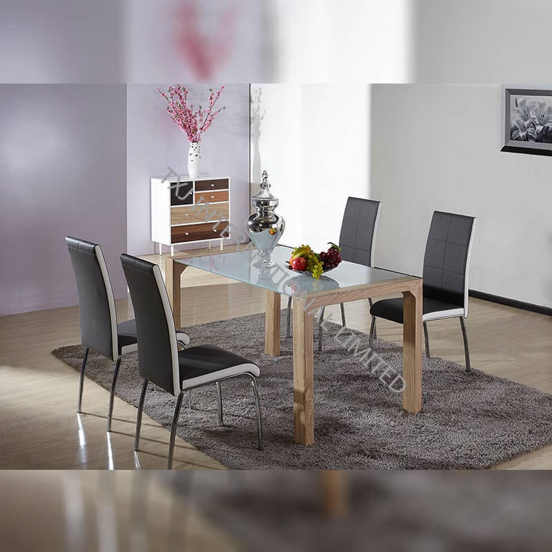 Reasonable price Painted Dining Chair - BD-1419 Tempered Glass Dining Table with MDF Legs – TXJ