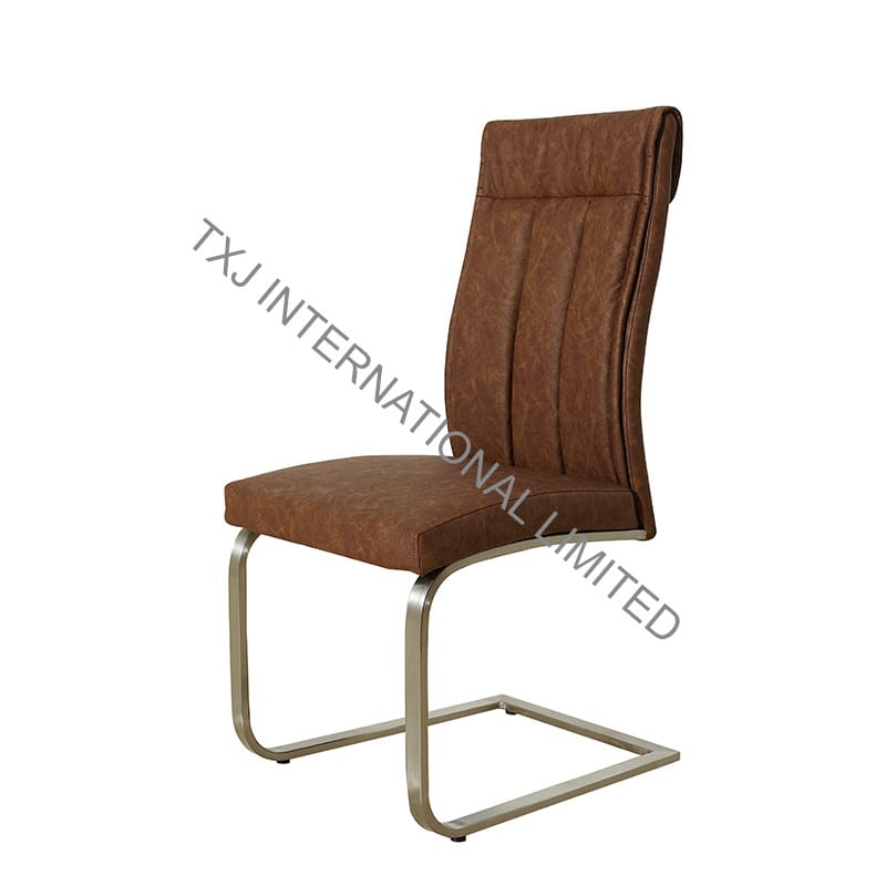Special Price for Black Leather Z Shape Dining Chair - ROCKY-CH PU Dining Chair with Brushed Stainless Steel Legs – TXJ