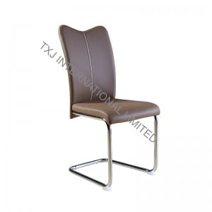TC-1650 PU Dining Chair with Chromed Flat Tube