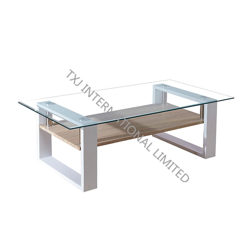 BT-1408B Tempered Glass Coffee Table With MDF Leg Featured Image