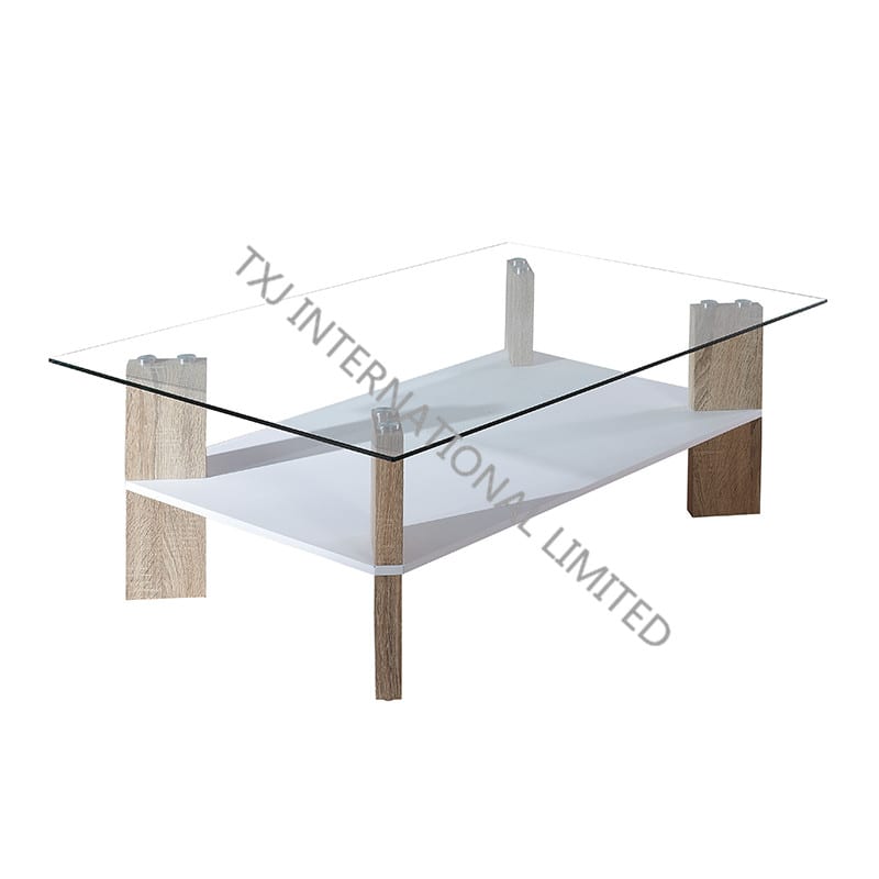 Reliable Supplier Solid Wood Coffee Table - BT-1406A Tempered Glass Coffee Table With MDF Leg – TXJ