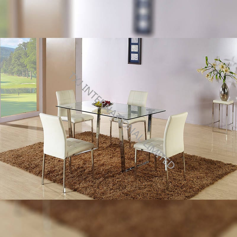 BD-1523 Clear tempered glass dining table Featured Image