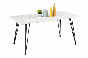 TXJ Marble-looking Tempered glass Dining table TD-2081