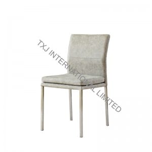 CARSEN-2 PU Dining Chair With Brushed Stainless Steel Frame
