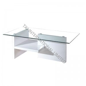 BT-1423 Tempered Glass Coffee Table With MDF Leg