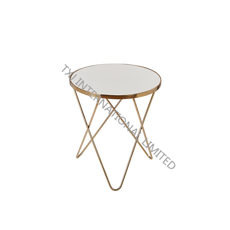 2017 Latest Design Pu Barstool - WINGS Ceramic Coffee Table With Rose Gloden Chromed Frame – TXJ