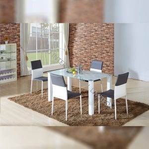 TD-1656 Opti White Looking Tempered Glass Dining Table