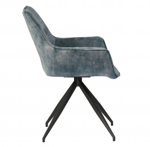 TC-2177 Arm Chair made of velvet with mental tubes in black powder coating