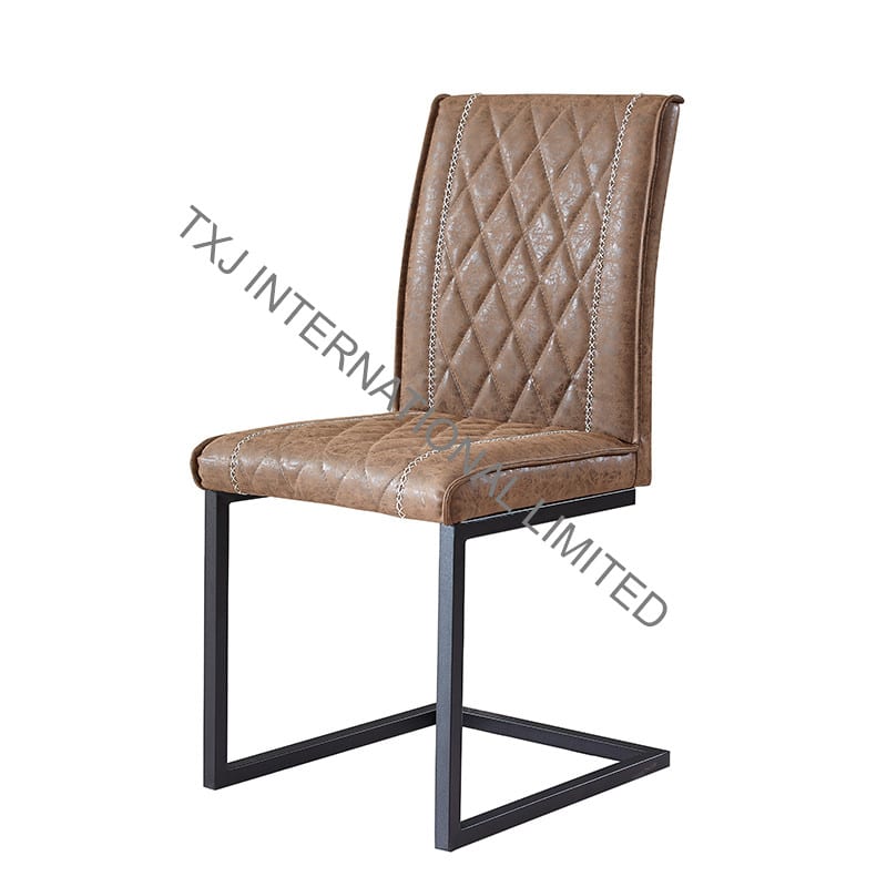 TC-1734 Vintage PU Dining Chair With Black Frame Featured Image