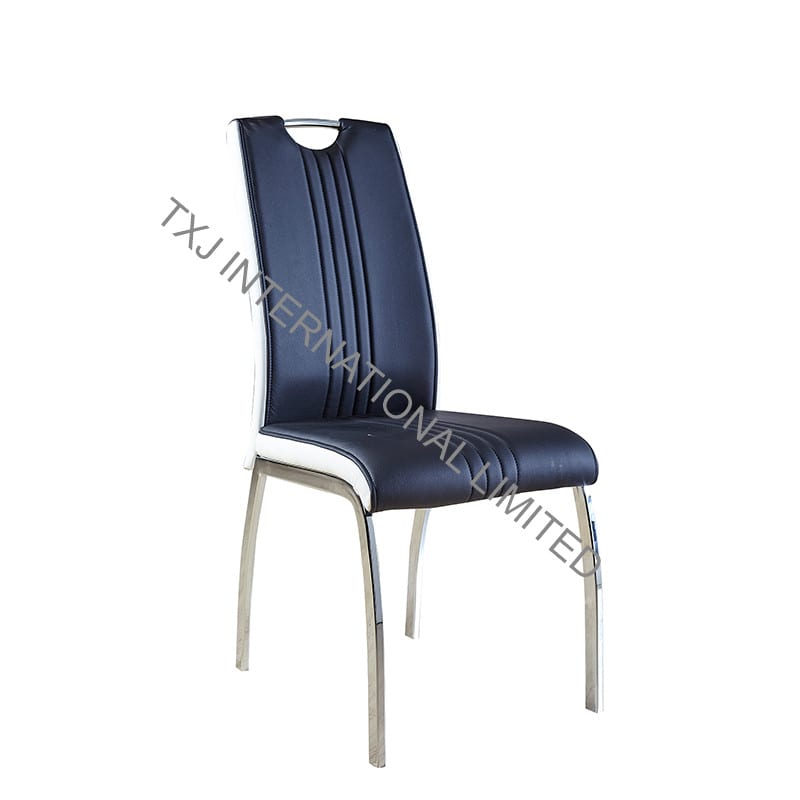 Factory wholesale Desk Set Furniture Table - TC-1651 PU Dining Chair with Chromed Square Tube – TXJ