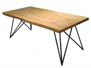 TD-1920 wood dining table with metal frame