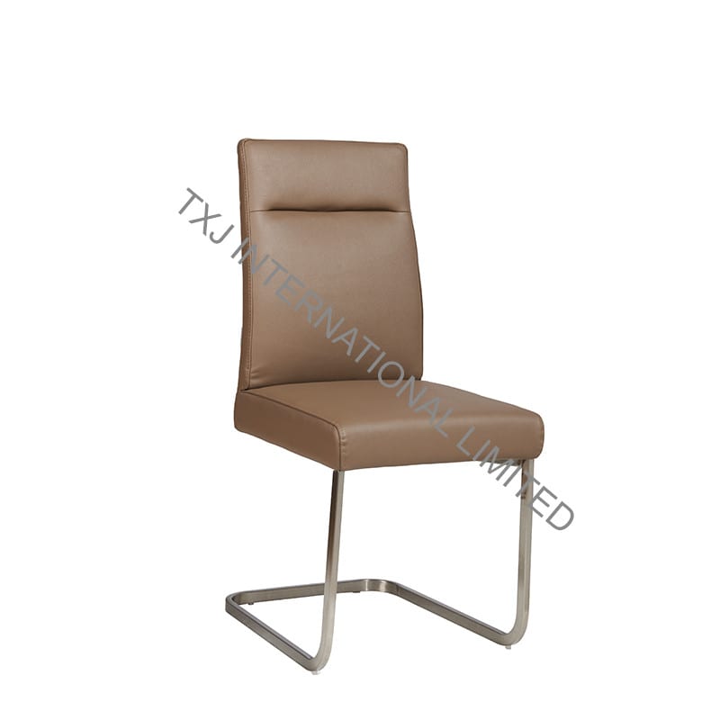 SEATTLE-SWING PU Dining Chair with Brushed Stainless Steel Legs Featured Image