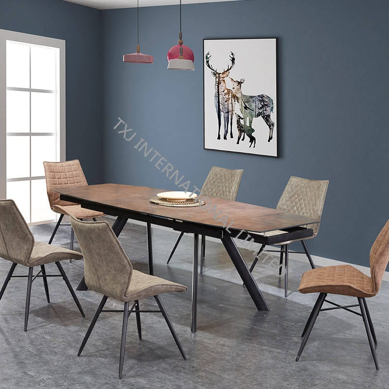 TD-1837 Tempered Glass Extension Dning table, Glaze painting Featured Image