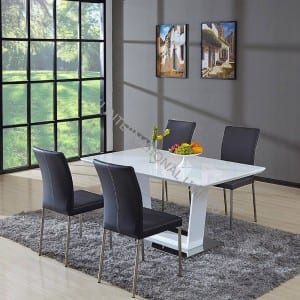 TD-1758 MDF Extension Table, with glass white color