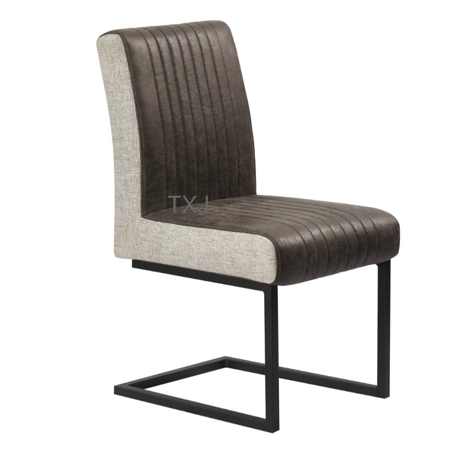 TC-2120 Dining Chair Made by Fabic, with vertical stitch and Square mental tubes with black powder coating Featured Image
