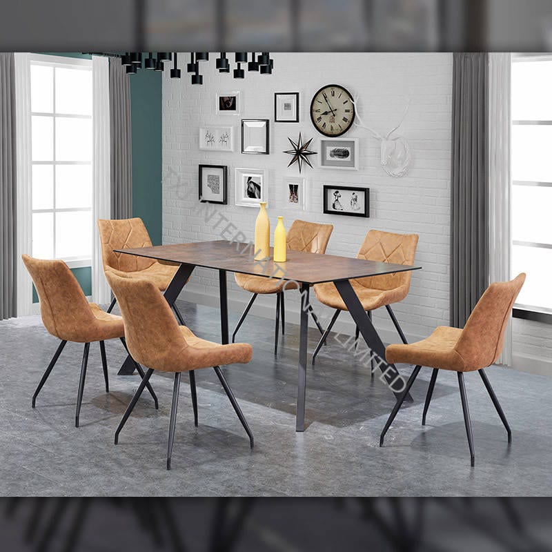 Bottom price Banquet Dining Chair - TD-1836 Tempered glass dining table ,Glaze painting – TXJ