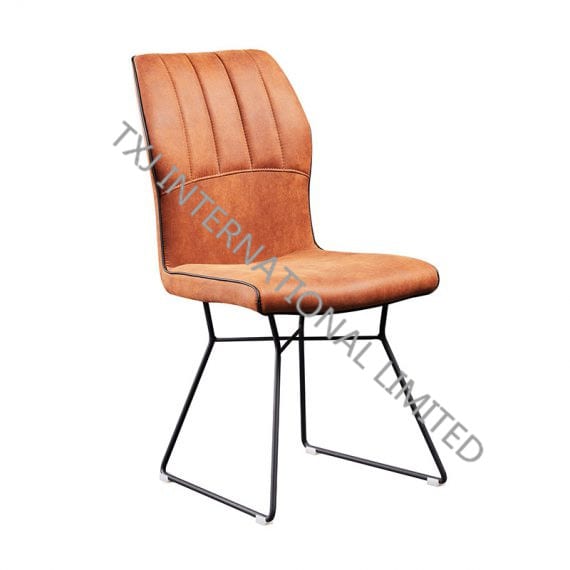 Amelia Fabric Dining Chair Armchair With Black Powder Coating Legs Featured Image