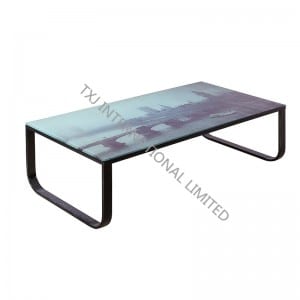 BT-1433 Tempered Glass Coffee Table With Metal Frame