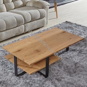 TT-1307 MDF mesa de café con papel de chapa de madera