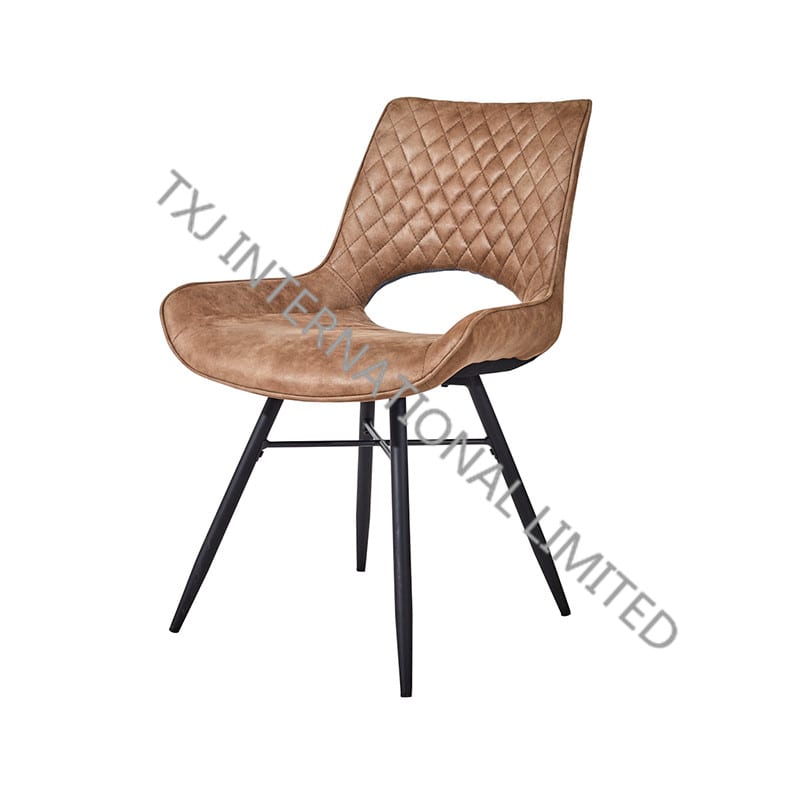 TC-1873 Popular Vintage Fabric Dining Chair With Black Powder Coating Legs Featured Image