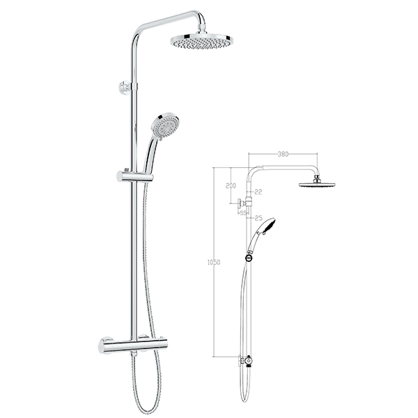 2019 wholesale price Column Concealed Shower - Shower column with hand shower L0701 shower column – Sinyu