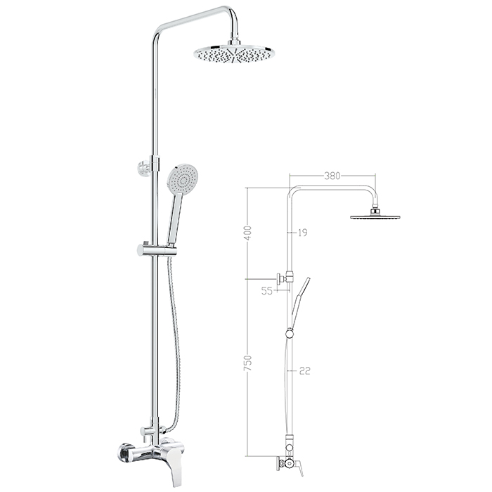China New Product Slide Bar - Column concealed shower L1301 shower column – Sinyu