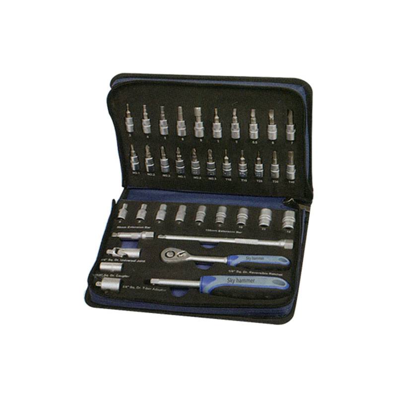 New Delivery for Complete Tool Kit -
 37 Pcs 1/4″ Dr. & Socket Set – Sky Hammer