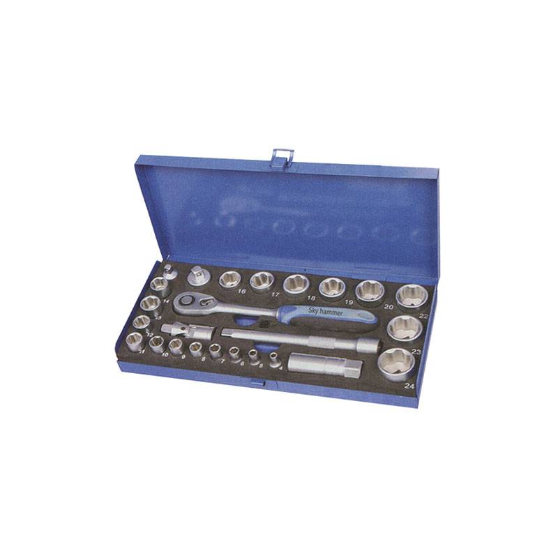Manufactur standard Car Repair Tools -
  TCE-012A-325 Iron tool case with Professional socket set – Sky Hammer