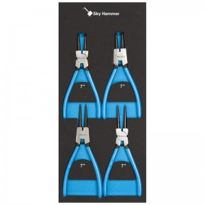 Four sets of clamp spring pliers