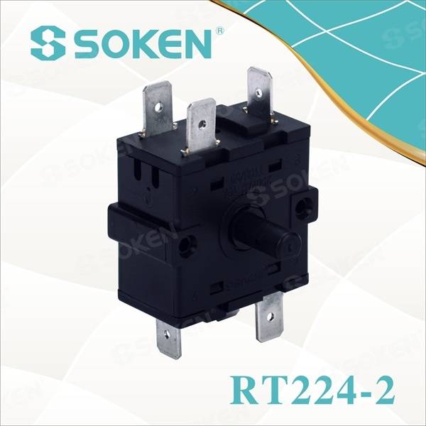 Sakelar Rotary Switch sareng 3 Posisi (RT224-2)