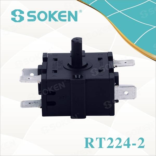 Interruptor giratorio momentáneo con 3 posiciones (RT224-2)