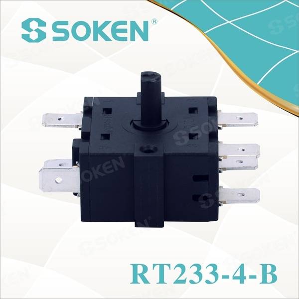 Nylonowy przełącznik obrotowy z 4 pozycjami (RT233-4-B)