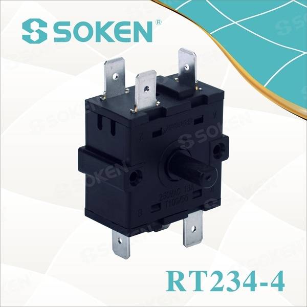 Interruptor giratorio de nailon con 4 posiciones (RT234-4)