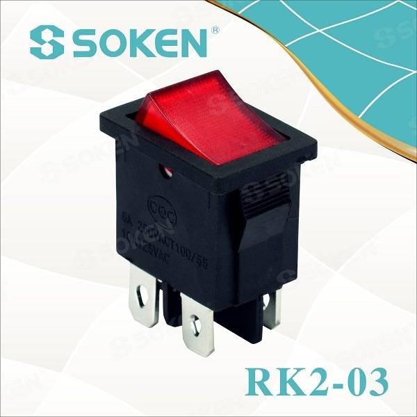 Rk2-03 Dpst Kema Keur Lighting Rocker Switch T85 10A 250VAC