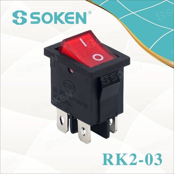 Rk2-03 Dpst Kema Keur Lighting Rocker Switch T85 10A 250VAC