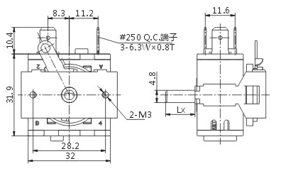 Interruptor rotativo de corrente de tração Soken de 12 posições