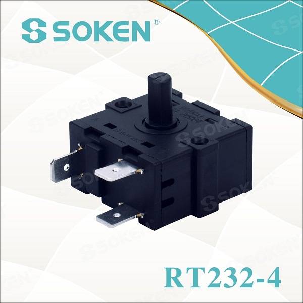 Soken 4 Position Electrical Changeover Rotary Switch 16A Rt232-4