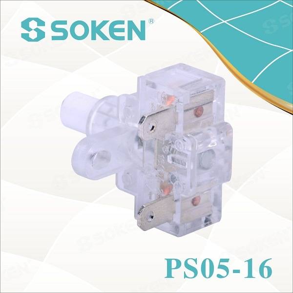 Soken Power Strip Transparent Push Button Switch 250VAC 16A