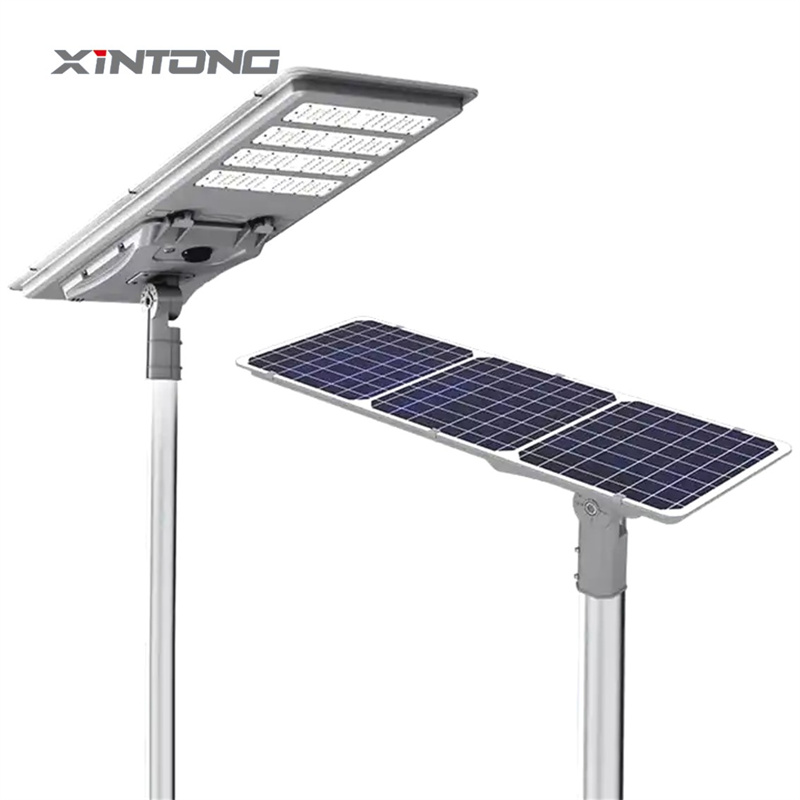 Power energy 100w with pole integrated street light