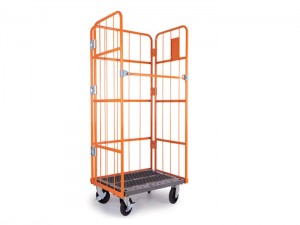 China Rolling Wire Mesh Container Steel Storage Roll Containers Foldable Cage