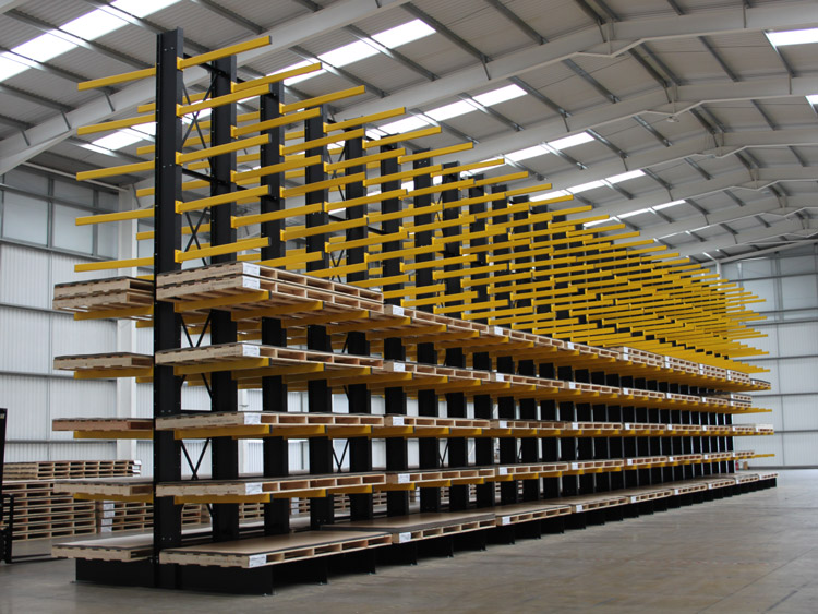 Structural cantilever storage rack shelving
