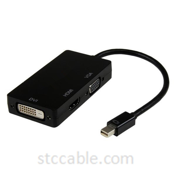 Travel AV adapter 3-in-1 Mini DisplayPort to VGA DVI or HDMI converter