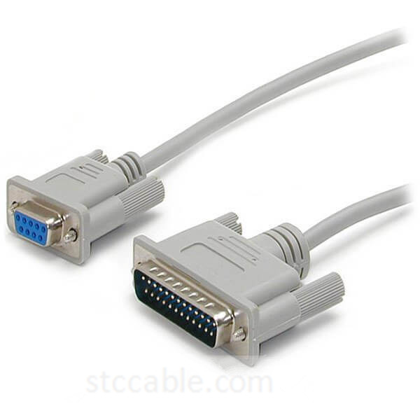 10 ft Cross Wired DB9 to DB25 Serial Null Modem Cable - female to male