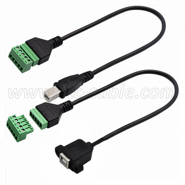 2.0 Type B USB Screw Terminal Block Cable